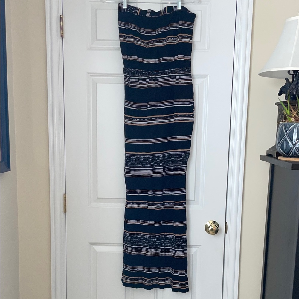 Splendid Black and Tan Striped Dress